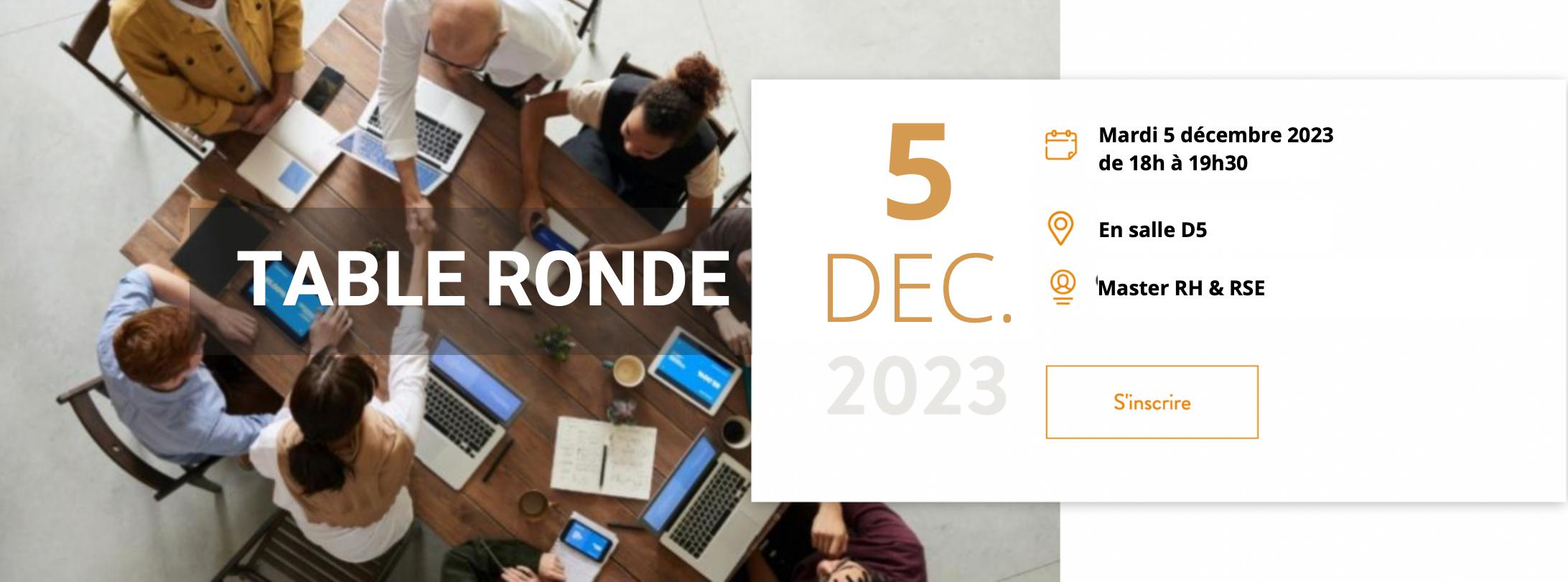 Table ronde 5 décembre 2023 – La fonction RH face aux enjeux environnementaux : comment agir au-delà des constats ?